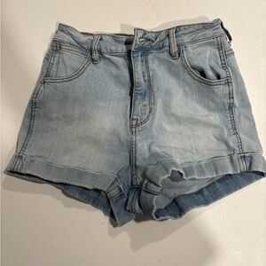 Kendall & Kylie Light Wash High-Rise Denim Shorts